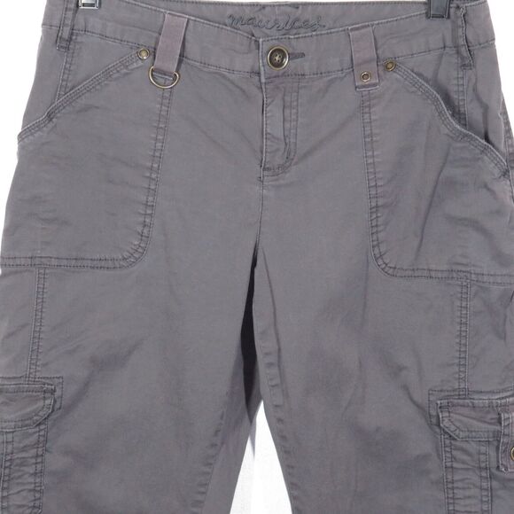Maurices Gray Convertible Leg Cotton Blend Cargo Pants Size 5-6 - Picture 6 of 9